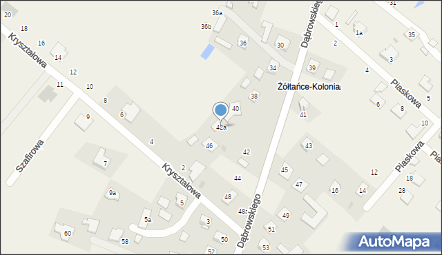 Żółtańce-Kolonia, Dąbrowskiego Józefa, ks., 42a, mapa Żółtańce-Kolonia