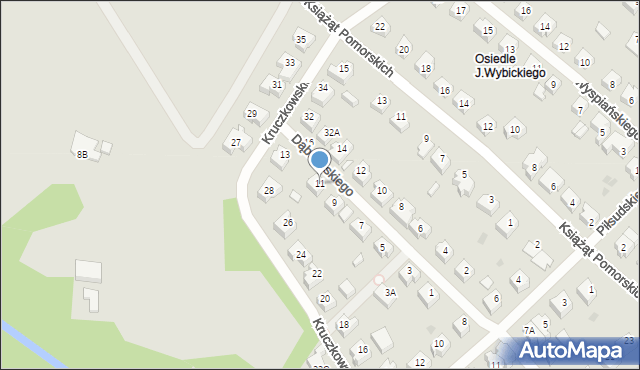 Żukowo, Dąbrowskiego, 11, mapa Żukowo