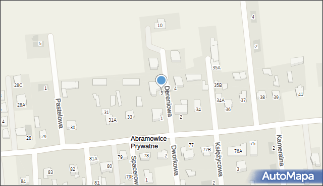Abramowice Prywatne, Dereniowa, 3, mapa Abramowice Prywatne
