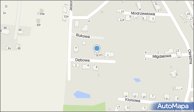 Aleksandrów Kujawski, Dębowa, 5, mapa Aleksandrów Kujawski