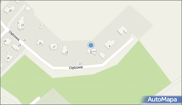 Banino, Dębowa, 11, mapa Banino