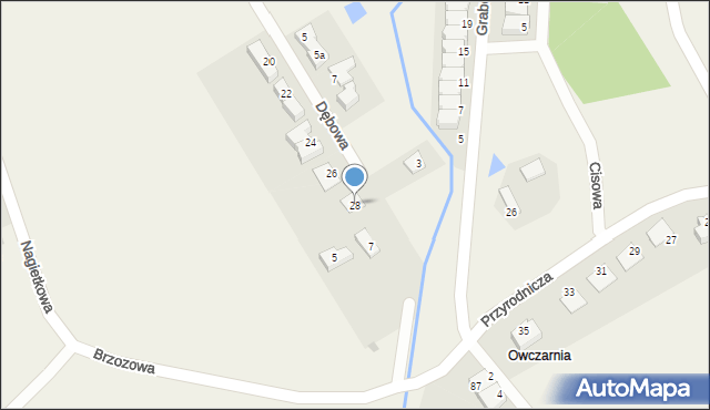 Bartąg, Dębowa, 28, mapa Bartąg