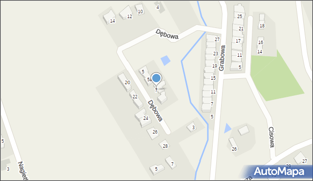 Bartąg, Dębowa, 7, mapa Bartąg