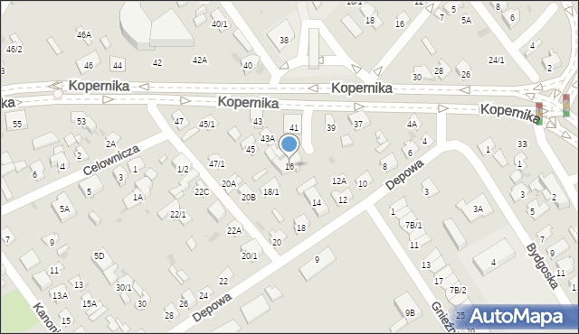 Białystok, Depowa, 16, mapa Białegostoku