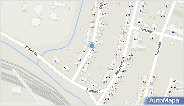 Bogatynia, Dębowa, 4b, mapa Bogatynia