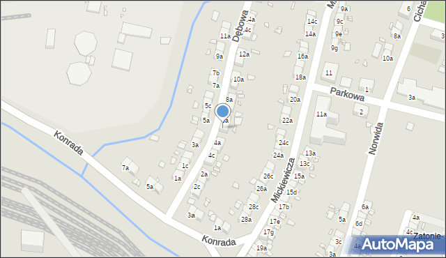 Bogatynia, Dębowa, 6b, mapa Bogatynia