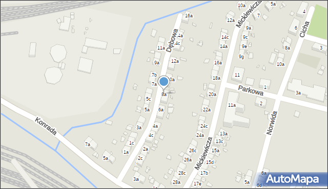 Bogatynia, Dębowa, 8a, mapa Bogatynia