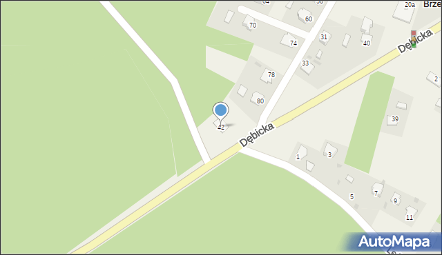 Brzeźnica, Dębicka, 42, mapa Brzeźnica