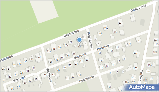 Bydgoszcz, Deszczowa, 25, mapa Bydgoszczy