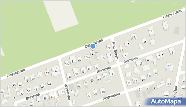 Bydgoszcz, Deszczowa, 27, mapa Bydgoszczy