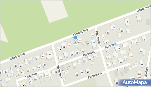 Bydgoszcz, Deszczowa, 27a, mapa Bydgoszczy