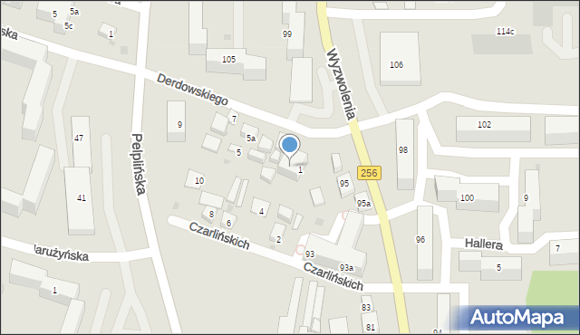 Bydgoszcz, Derdowskiego Hieronima, 1a, mapa Bydgoszczy