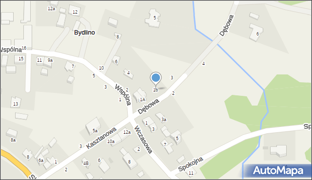 Bydlino, Dębowa, 1b, mapa Bydlino