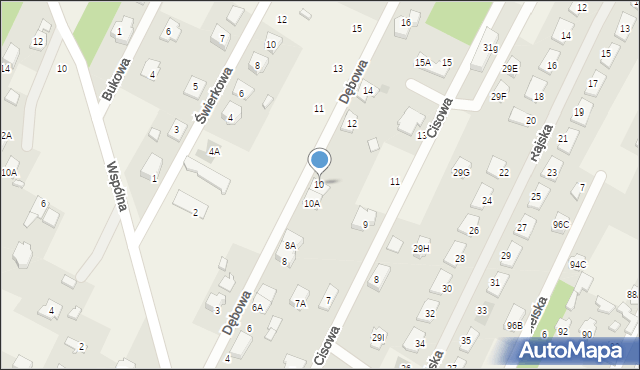 Chotomów, Dębowa, 10, mapa Chotomów