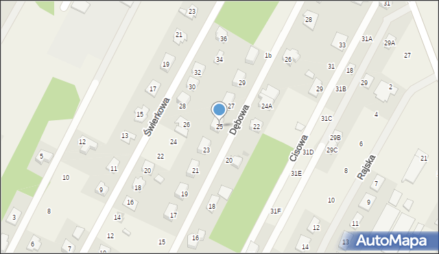 Chotomów, Dębowa, 25, mapa Chotomów