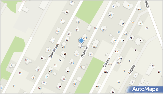 Chotomów, Dębowa, 27, mapa Chotomów