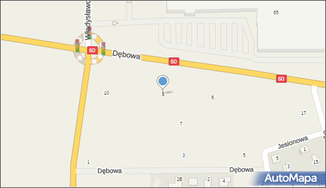 Chrzanówek, Dębowa, 8, mapa Chrzanówek