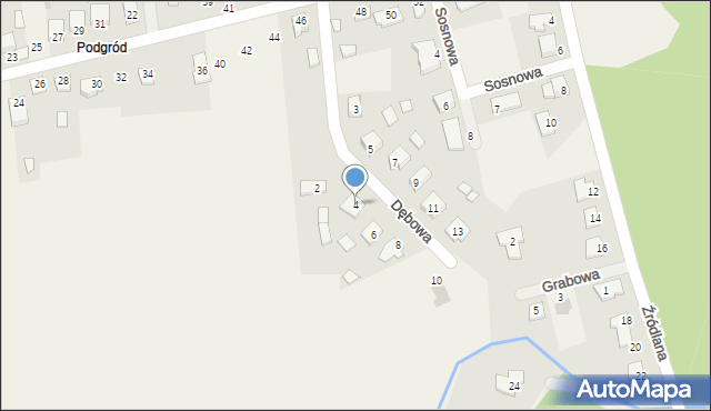 Ćmińsk, Dębowa, 4, mapa Ćmińsk