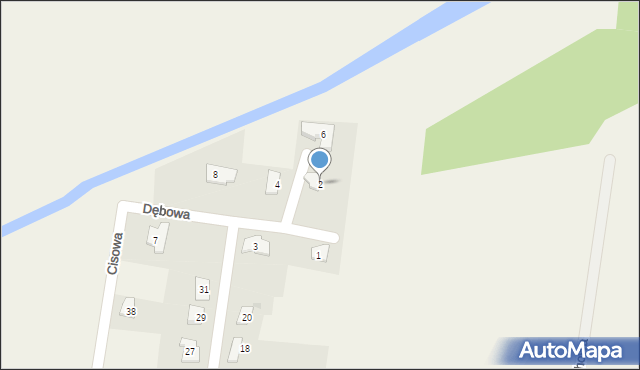 Czarnowo, Dębowa, 2, mapa Czarnowo