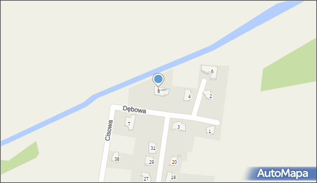 Czarnowo, Dębowa, 8, mapa Czarnowo