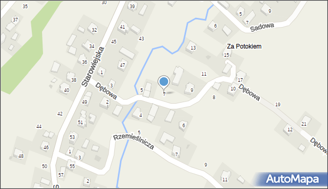 Czaszyn, Dębowa, 7, mapa Czaszyn