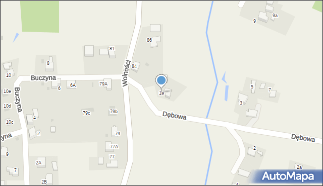 Czernica, Dębowa, 1a, mapa Czernica