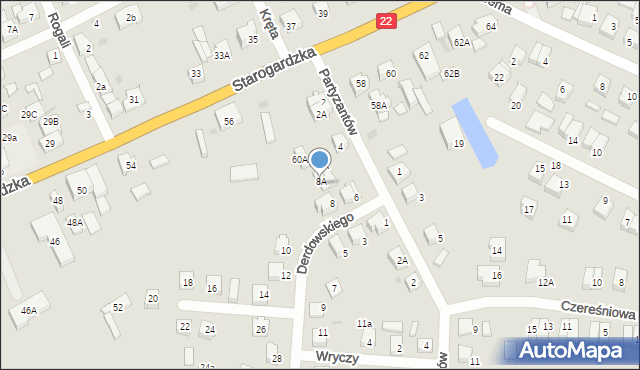 Czersk, Derdowskiego, 8A, mapa Czersk