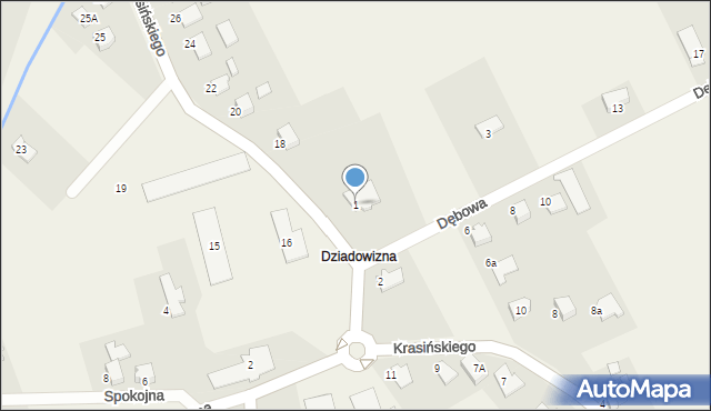 Dankowice, Dębowa, 1, mapa Dankowice