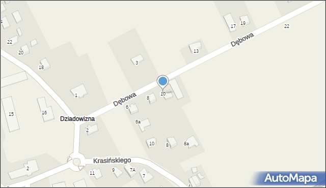 Dankowice, Dębowa, 10, mapa Dankowice