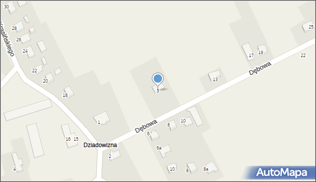 Dankowice, Dębowa, 3, mapa Dankowice