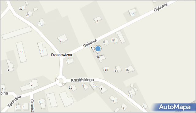 Dankowice, Dębowa, 6a, mapa Dankowice