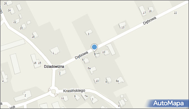 Dankowice, Dębowa, 8, mapa Dankowice