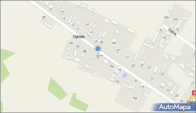 Dęba, Dęba, 81, mapa Dęba
