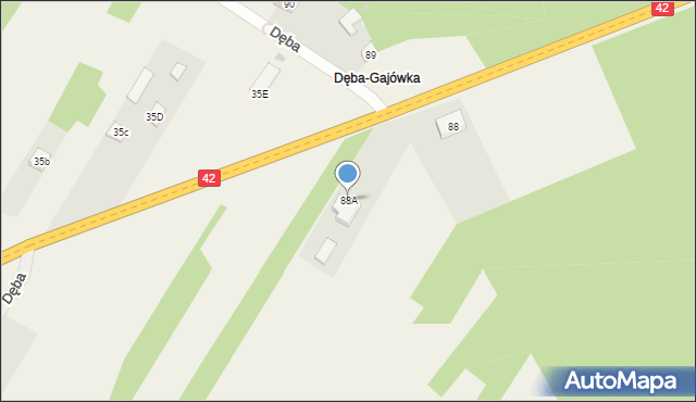Dęba, Dęba, 88A, mapa Dęba
