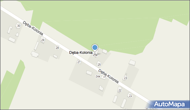 Dęba-Kolonia, Dęba-Kolonia, 25a, mapa Dęba-Kolonia