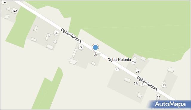 Dęba-Kolonia, Dęba-Kolonia, 28, mapa Dęba-Kolonia