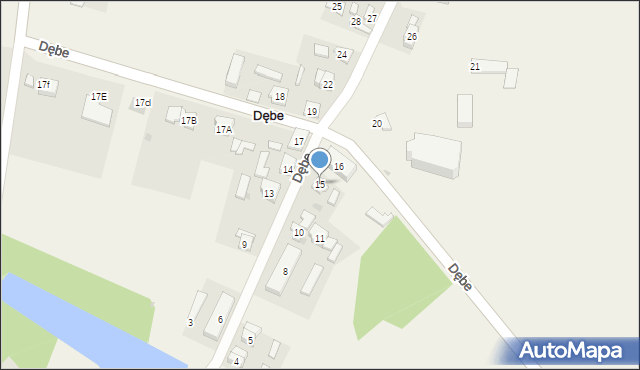 Dębe, Dębe, 15, mapa Dębe