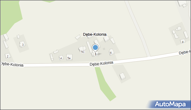 Dębe-Kolonia, Dębe-Kolonia, 5, mapa Dębe-Kolonia