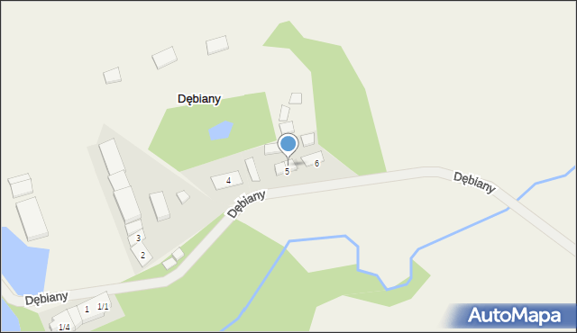 Dębiany, Dębiany, 5/2, mapa Dębiany