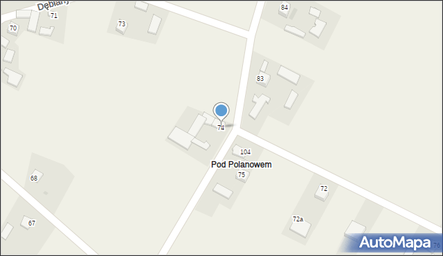 Dębiany, Dębiany, 74, mapa Dębiany