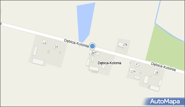 Dębica-Kolonia, Dębica-Kolonia, 16, mapa Dębica-Kolonia