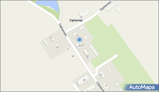 Dębieniec, Dębieniec, 12, mapa Dębieniec