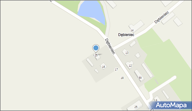 Dębieniec, Dębieniec, 15, mapa Dębieniec