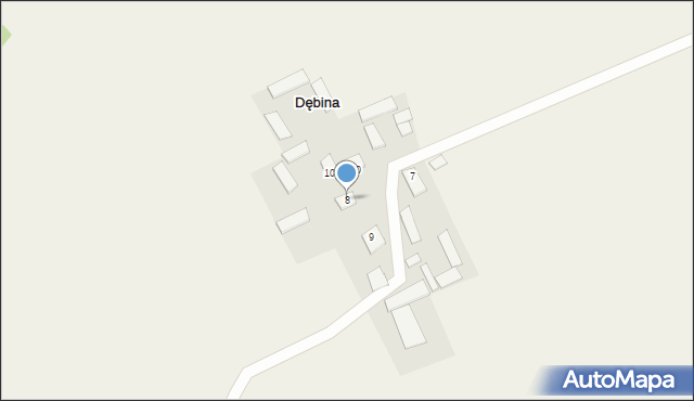 Dębina, Dębina, 8, mapa Dębina