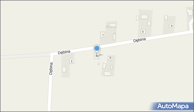 Dębina, Dębina, 8a, mapa Dębina