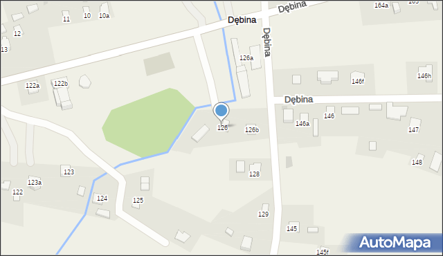 Dębina, Dębina, 126, mapa Dębina