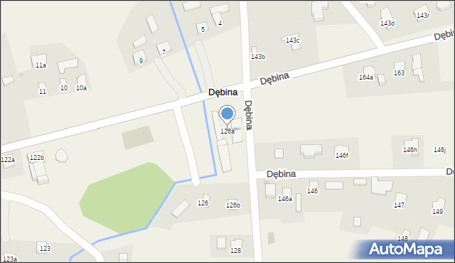 Dębina, Dębina, 126a, mapa Dębina