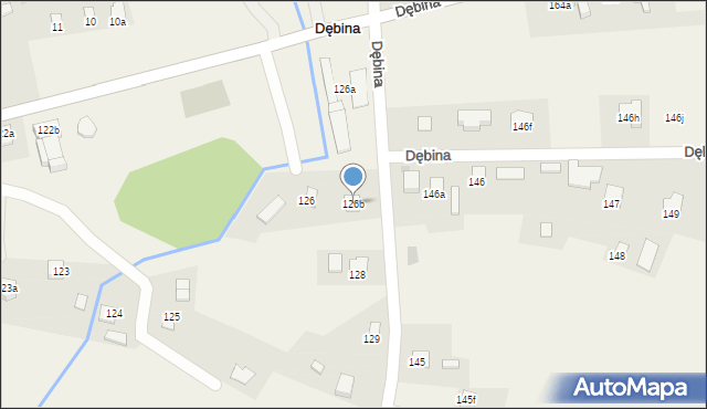 Dębina, Dębina, 126b, mapa Dębina