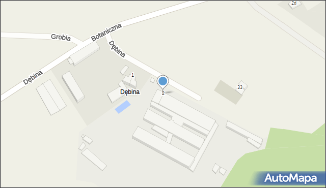 Dębina, Dębina, 2, mapa Dębina