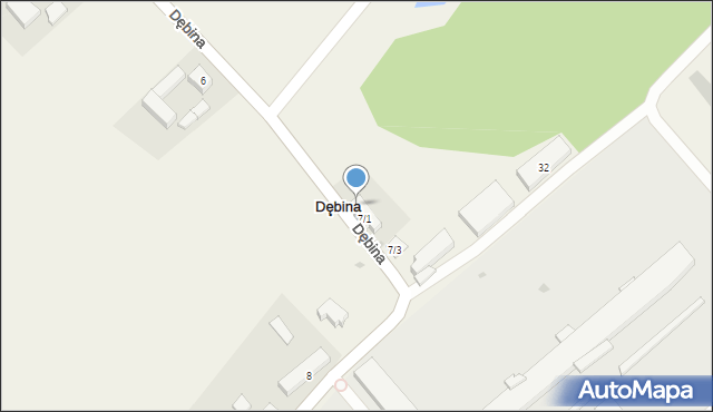 Dębina, Dębina, 7/2, mapa Dębina